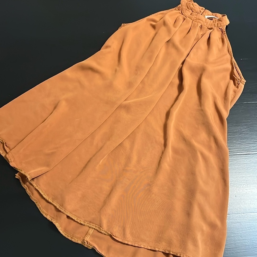 Kirundo Womens‎ Burnt Orange Halter Neck Pleated Mini Dress Rust Size L